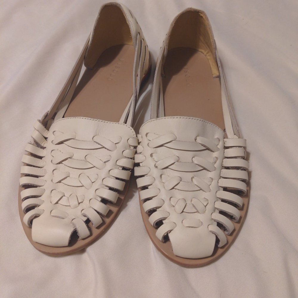 Nisolo handmade huarache sandals in cream